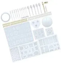 EuTengHao 225Pcs DIY Jewelry Silicone Casting Molds Tools Set Contains 9 Jewelry Resin Molds Collection,4 Necklace Pendant Resin Molds,1 Earring