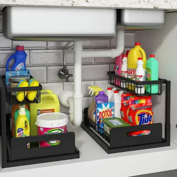 Under Sink Cabinet Organizer Pull Out Storage Shelves