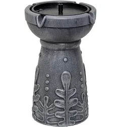 Bernini Trapani 8-Spout Cordless Water Fountain, Battery Powered Water Fountain with Dual Style for Garden, Patio, Porch, and Home, Outdoor Water Fountain Tower and Planter for Backyard, Grey Marble