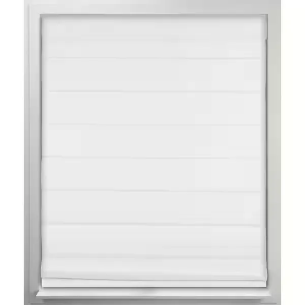 Arlo Blinds White Cordless Bottom Up Room Darkening Fabric Roman Shade 62.5 in. W x 60 in. L (Actual Size) 04RBA624600