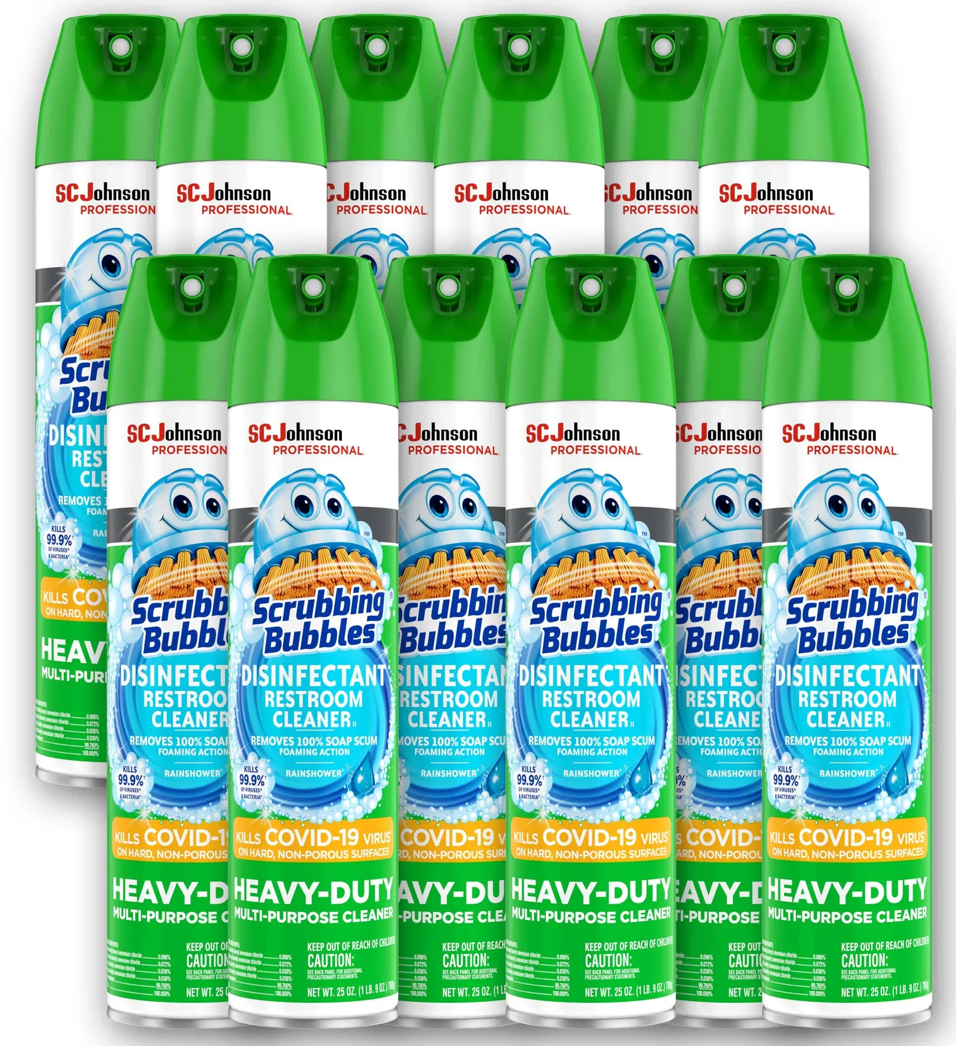 Scrubbing Bubbles Disinfectant Restroom Cleaner, 12 Aerosol Cans (SJN682264)