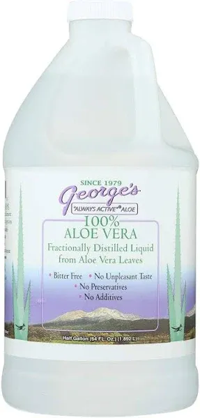 George&#039;s Aloe Vera Supplement Softgel, 64floz, 100% Always Active Aloe Vera Liqu