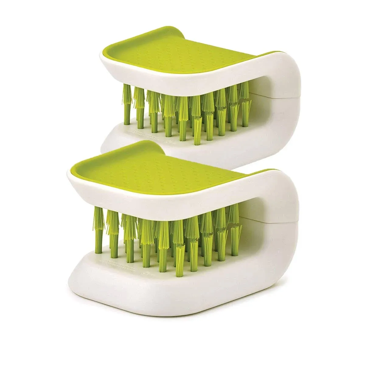 BladeBrush Knife and Cutlery Cleaner Brush Bristle Scrub Kitchen Washing Non-Slip, One Size, Green (2-Pack)