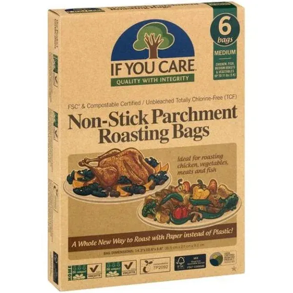 If You Care: Non-Stick Parchment Roasting Bags Medium, 6 BG