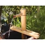 Bamboo Accents Water Fountain with Pump for Patio, Indoor/Outdoor, Adjustable 12-Inch Half-Round Flat Base, Smooth Split-Resistant Bamboo to Create Your Own Zen Fountain