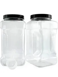 Cornucopia Brands Square Gallon Size Clear Plastic Canisters (2-Pack)