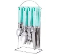 25-Piece Stainless Steel Flatware Set with Hanging Caddy