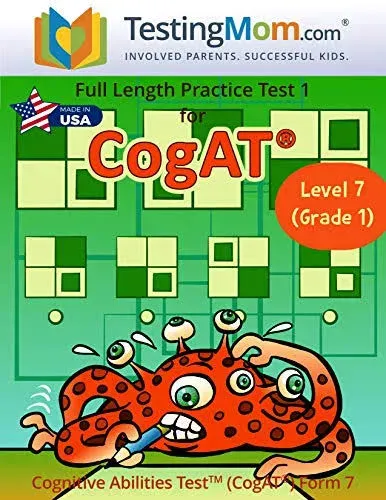 CogAT Form 7 and 8 Test Prep Workbook – Grade 1 (Level 7) – Full Length Practice Test