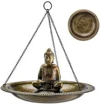 Good Directions 18 inch Hanging Copper Bird Bath with Buddha