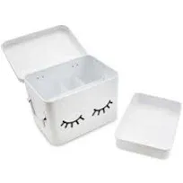 AQ Matte White & Black Metal Storage Box