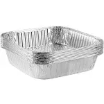 PLASTICPRO Disposable 8'' X 8'' X 2'' Inch Square Aluminum Tin Foil Baking Pans Bakeware - Cookware Perfect for Baking Cakes, Breads, Brownies, Bread, Meatloaf, Lasagna, Pack of 10