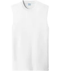 Port & Company PC54SL Core Cotton Sleeveless Tee - White - S