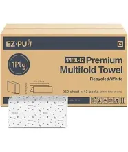 Recycled 1ply Multifold Hand Towel Paper - 16 x 250sheets