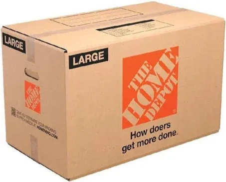 The Home Depot 27 in. L x 15 in. W x 16 in. D Large Moving Box with Handles (50-Pack) LRGBOX50