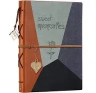 Scrapbook Album,Zeeyuan Leather Photo Album Memories DIY Scrap Book 10.8X8.6 Lar