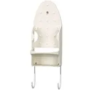 Household Essentials 166-1 Iron Wall Mount with Attached Ironing Board Hooks,White