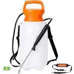 BIRDROCK HOME Garden Sprayer with Battery Powered Pump - Stainless Steel Wand, Rechargeable, Adjustable Spray, & Portable for Lawn, Garden, Plants, and Cleaning - White Translucent Body - 2-Gallon