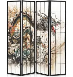 Monibloom 4-Panel Shoji Screen Room Divider