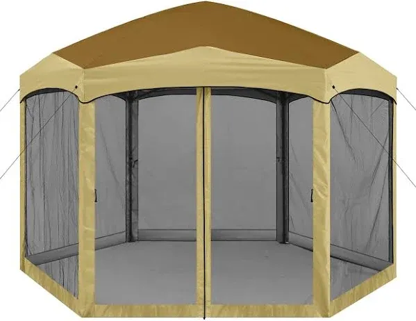 6 Sided Instant Screened Gazebo Outdoor Screen House Room