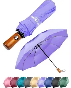 Premium Umbrella Windproof Travel Umbrellas for Rain - Compact Small Portable Folding Automatic Strong Wind Resistant Large Double Canopy, Womens Mens Umbrella for Backpack Car Purse