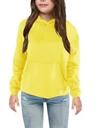 Bingerlily Girls Cute Hoodies Long Sleeve Casual Lightweight Pullover Tops with Pocket Loose Solid Sweatshirt for 4-13 Years