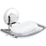 Chrome Suction Cup Soap Dish Soap Holder for Shower Wall Drill-Free Rustproof...