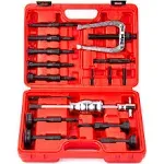 Orion Motor Tech Blind Hole Collet Bearing Race and Seal Puller Extractor Kit Slide Hammer Pilot Insert Inner Internal Bearing Removal Tool Set 16pcs