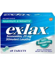 Ex Lax Laxative Stimulant Maximum Strength Pills