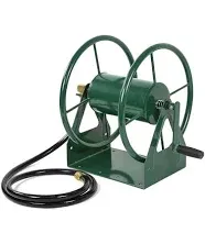 Versatile Wall/Floor Mount Hose Reel with 5-Ft Leader Hose - Corrosion Resistant