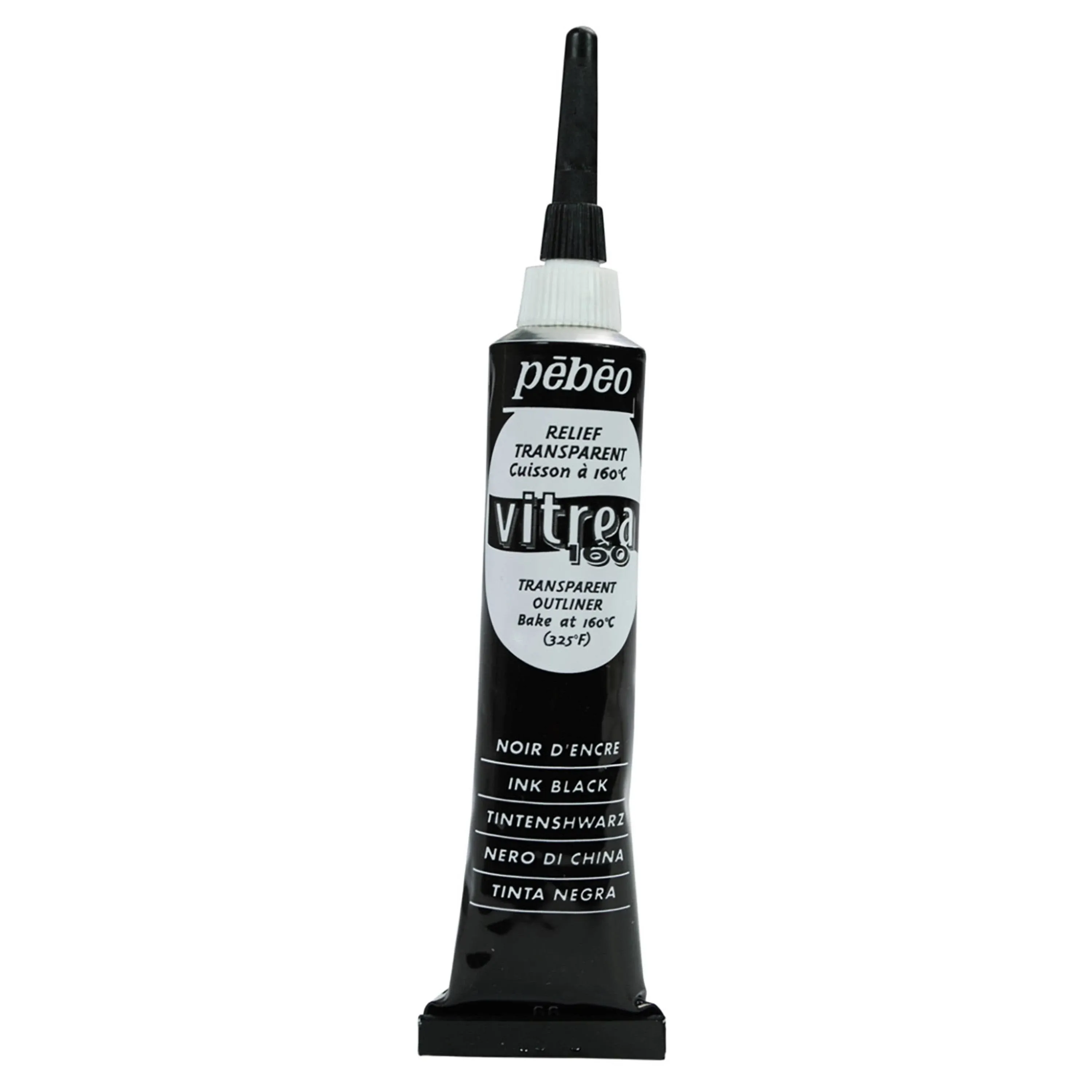 Pebeo VITREA 160 Glass Paint 3D Relief Outliner 20ml, 10 Colours