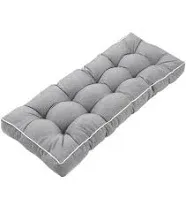 41 inch Outdoor Bench Cushion with Ties,Weather Resistant Thick Tufted Loveseat Seat Cushion for Patio Porch Chair Gray