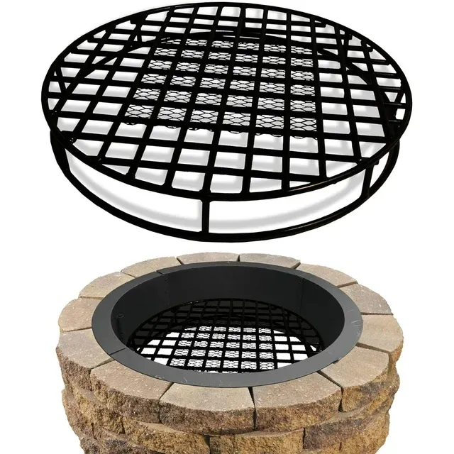 Simond Store 29.5-Inch Round Heavy-Duty Steel Fire Pit Grate