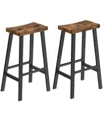 VASAGLE Set of 2 Bar Stools with Footrest