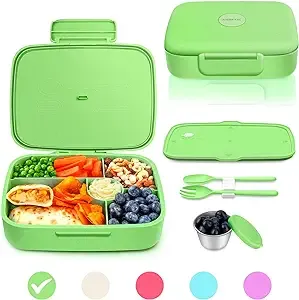 Bento Lunch Box with Kids/Adults, 5 Compartments Leakproof Lunch Container wi...