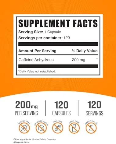 BulkSupplements Caffeine Capsules Caffeine Pills