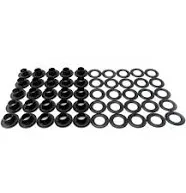 C.S. Osborne 25 Sets Black Grommets &amp; Plain Washers #B1-00 (3/16&#034; Hole) 