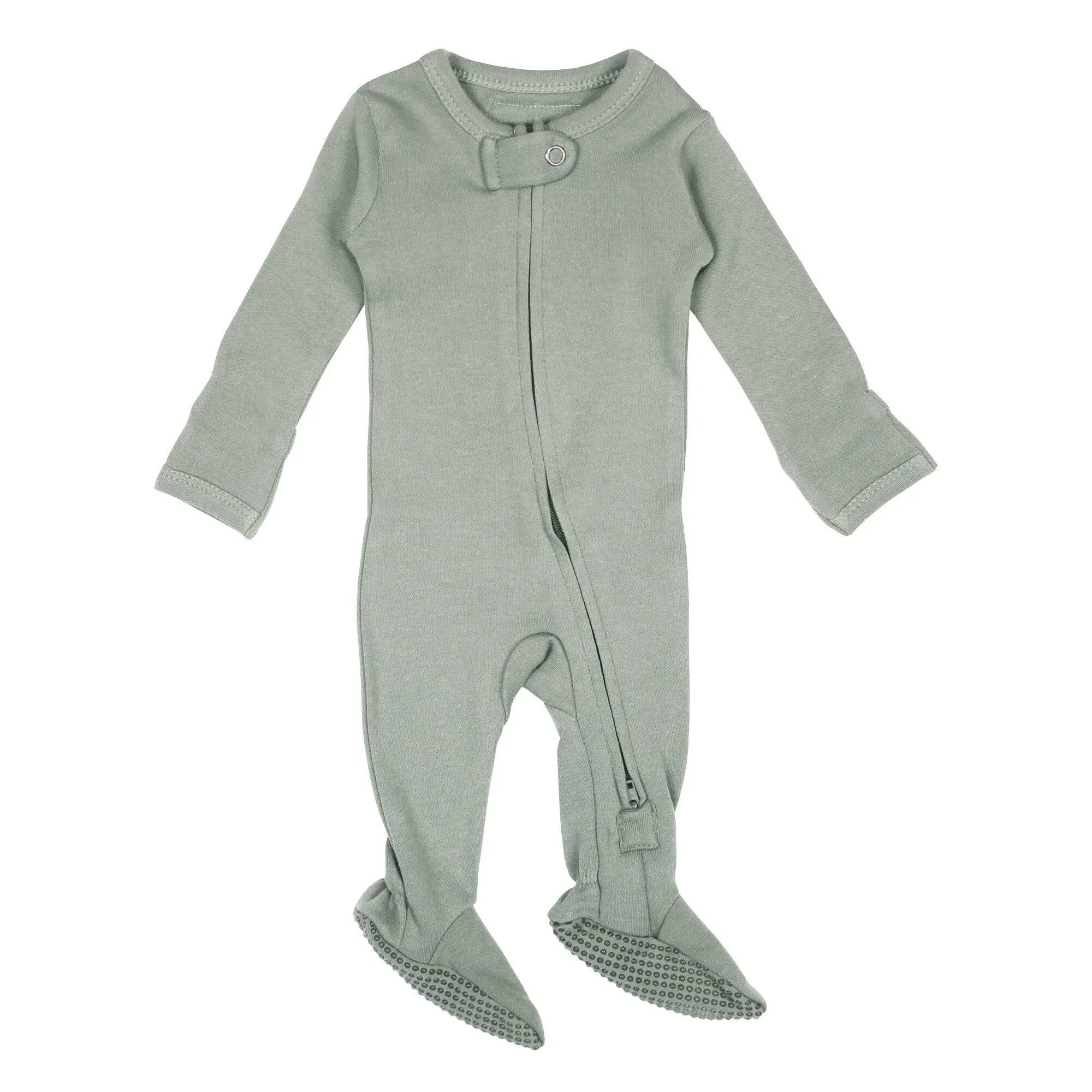 L'ovedbaby Organic 2-Way Zipper Footie Newborn / Seafoam