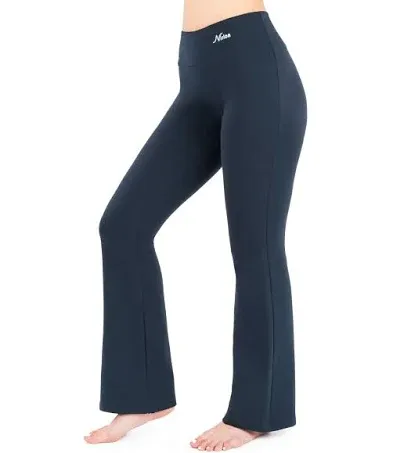 Nirlon Women's Black Bootcut Yoga Pants - Soft, Breathable Flare Pants for Yoga & Workout (REGULAR, S)