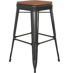 Flash Furniture Kai 30" High Backless Indoor-Outdoor Barstool