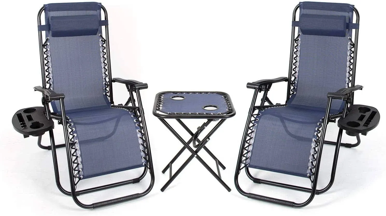 Lacoo Zero Gravity Chair Set with Table and Cup Holders