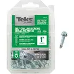 Teks 100 Pack #12 x 1" Self Tapping Hex Head Drill Point Screws 21340