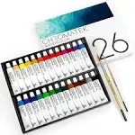 Chromatek Watercolor Paint Set | 26 x 12ml Tubes of Liquid Water Color Paint | 2 ...