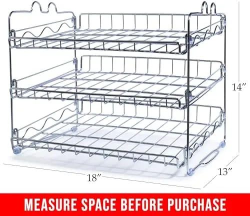  Can Organizer for Pantry - Stackable Can Rack for 36 Cans, Canned Food Chrome