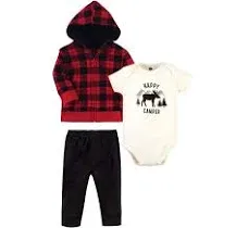 Hudson Baby Unisex Baby Cotton Hoodie, Bodysuit or Tee Top and Pant Set