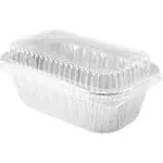 Disposable Aluminum 1 lb. Mini Loaf Pans with Clear Dome Lids- Pack of 20 Pans