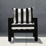 Honeycomb Outdoor Deep Seating Cushion Set - Cabana Stripe Black & Ivory