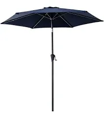 FLAME&SHADE 7.5ft Outdoor Market Patio Table Umbrella with Tilt