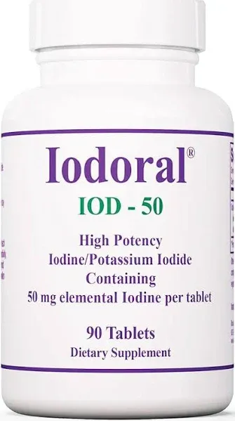 Iodoral 50 mg 30 Tablets - Thyroid Support Supplement with Iodine