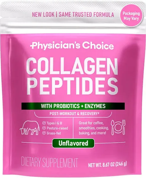 Physicians Choice Collagen Peptides Whit Probiotics + Enzymes Unflavored- 8.67oz