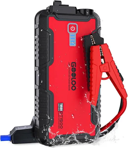 Jump Box--GOOLOO GT1500 Water & Dust Resistant, 1500A Peak Portable Lithium Battery Jump Starter. for Up to 8.0L Gas or 6.0L Diesel Engine